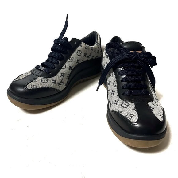 Auth Louis Vuitton women mini Lin sneaker size 35.5 - Picture 1 of 14